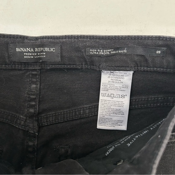 Banana Republic Women's High Rise Skinny Jeans Button Fly Washed Black Size 25 - Picture 11 of 15